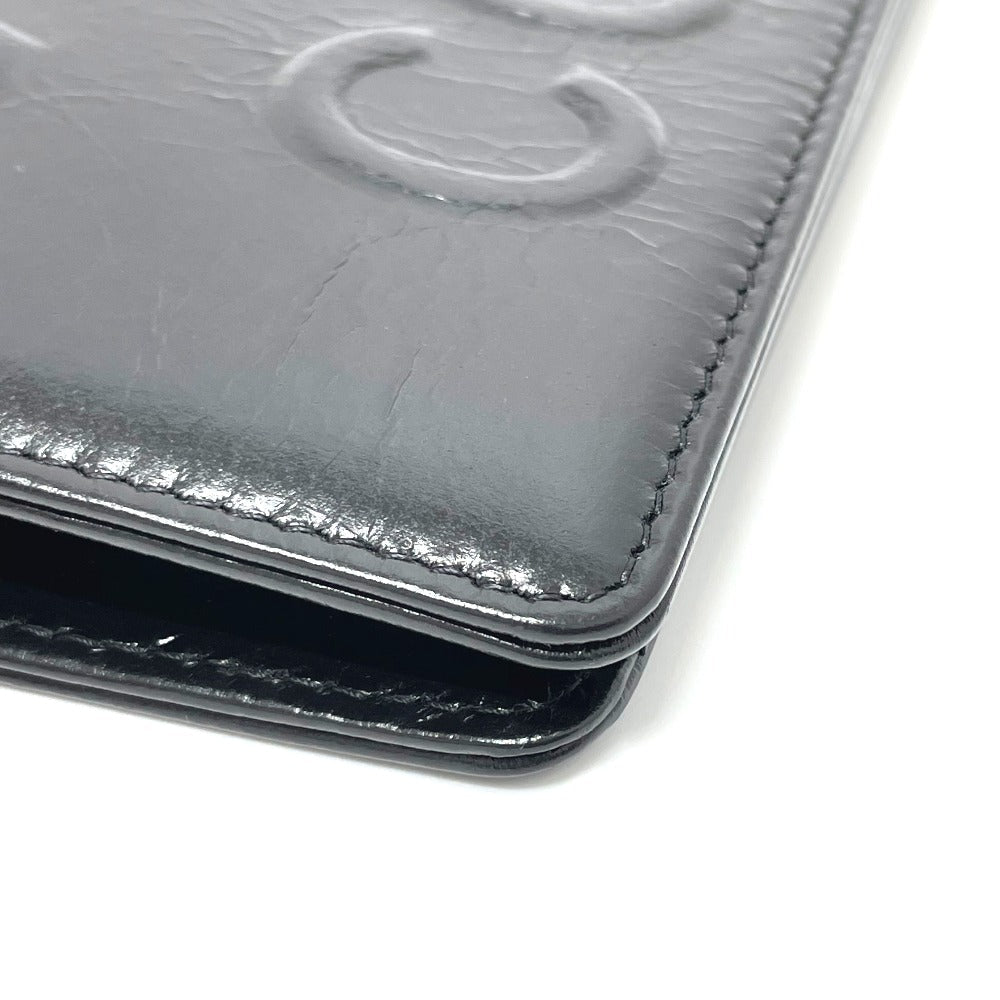 CHANEL Folded wallet A82184 leather black VOTEZ COCO Logo embossed vintage Women