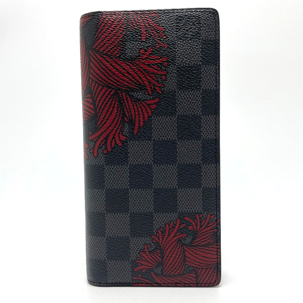LOUIS VUITTON Long Wallet Purse N41676 Damier Grafitto Canvas Black x gray Damier Grafitte Portefeuille Brother Christopher Nemeth mens