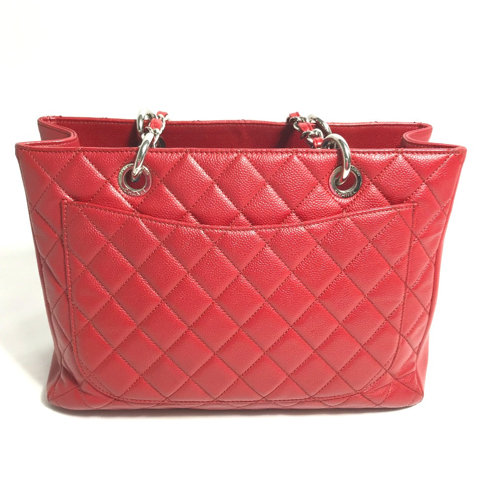 CHANEL Tote Bag A50995 Caviar skin Red CC COCO Mark Shoulder Bag Matelasse quilting Women