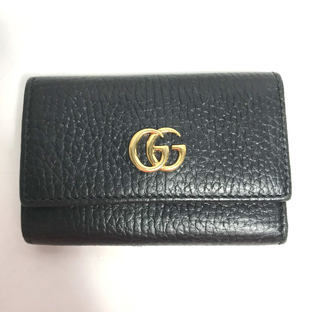 GUCCI Key case Key holder  456118 leather black GG Marmont six hooks Women