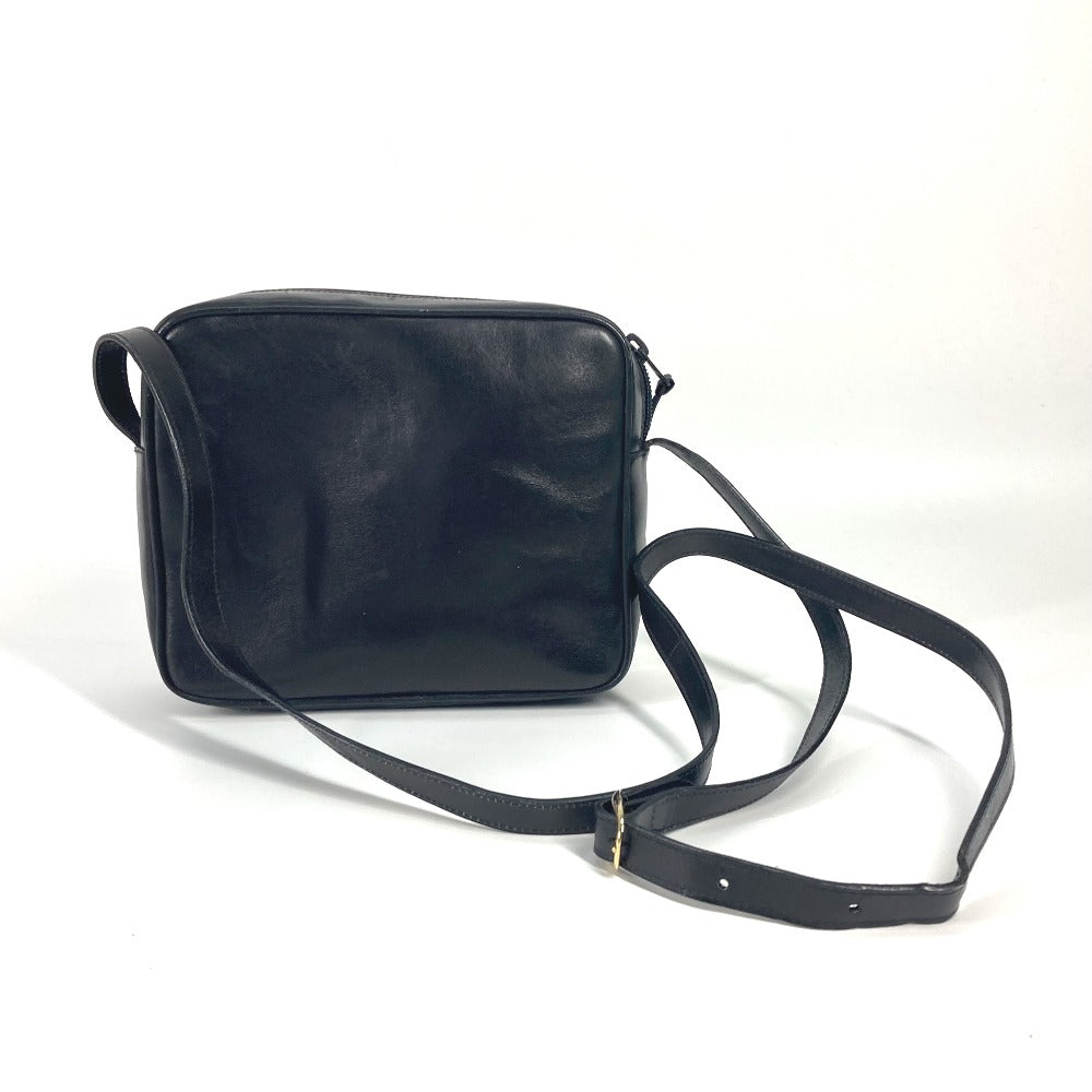 CELINE Shoulder Bag leather black vintage Carriage Metal Women