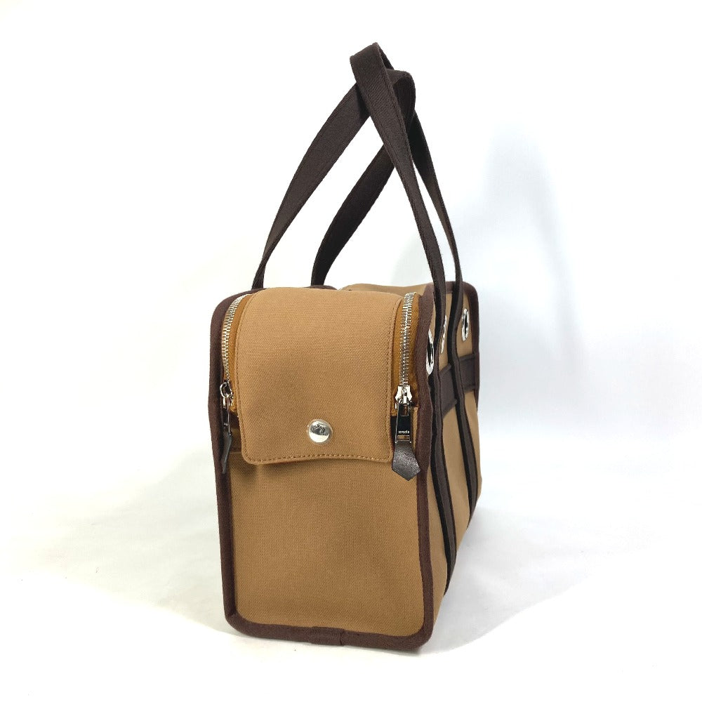 HERMES Boston Duffel bag H800639EK01 Nylon, Cotton, Polyurethane Brown Pet Dog Tote Bag Bag for small dogs under 5kg Dog carry unisex(Unisex)