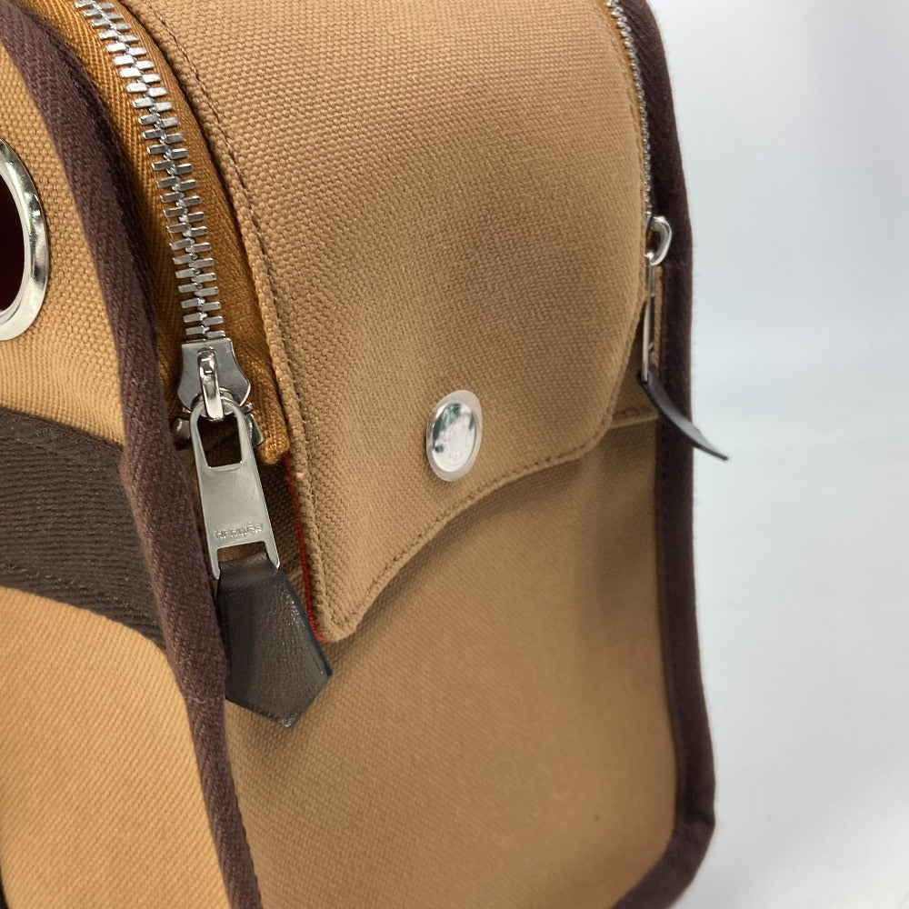HERMES Boston Duffel bag H800639EK01 Nylon, Cotton, Polyurethane Brown Pet Dog Tote Bag Bag for small dogs under 5kg Dog carry unisex(Unisex)