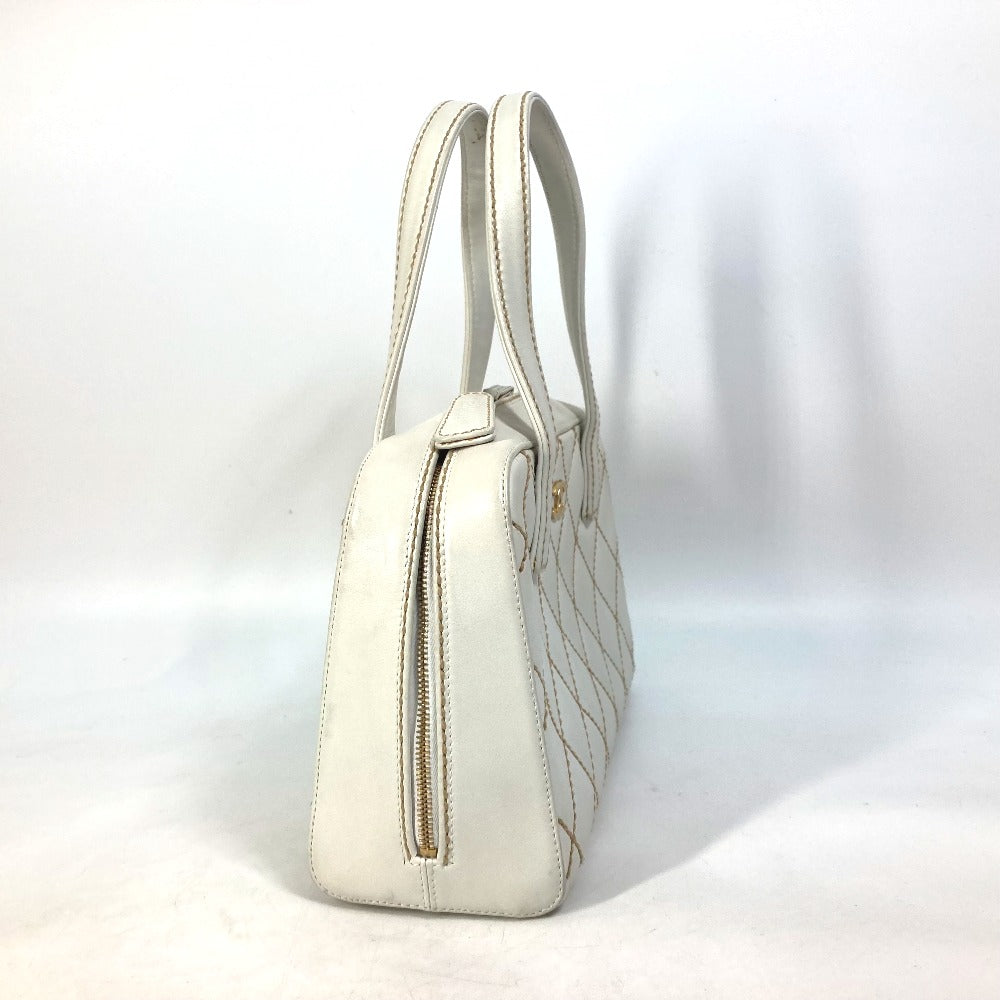 CHANEL Handbag leather white CC COCO Mark Bag Wild stitch Women