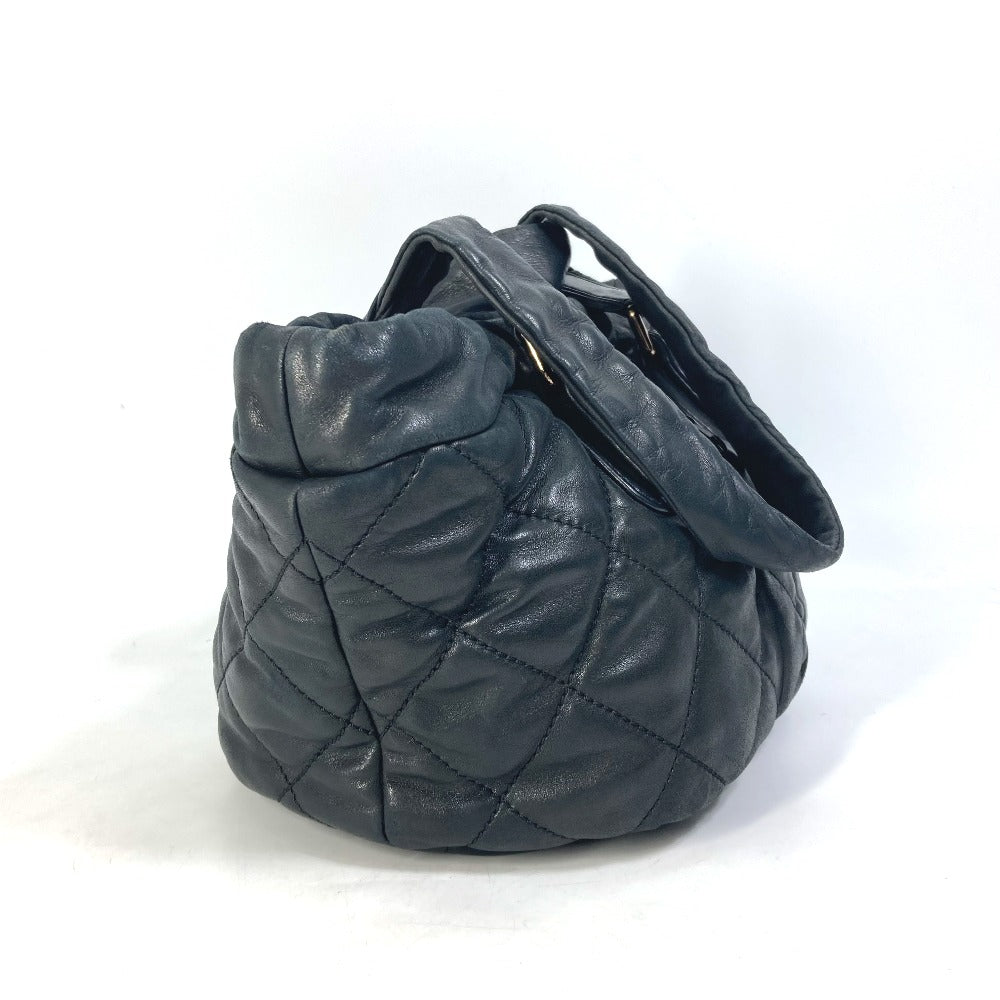 CHANEL Shoulder Bag leather black CC COCO Mark Matrasse quilting Women