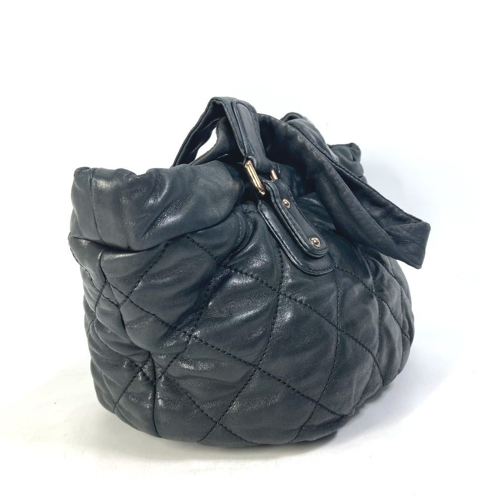 CHANEL Shoulder Bag leather black CC COCO Mark Matrasse quilting Women