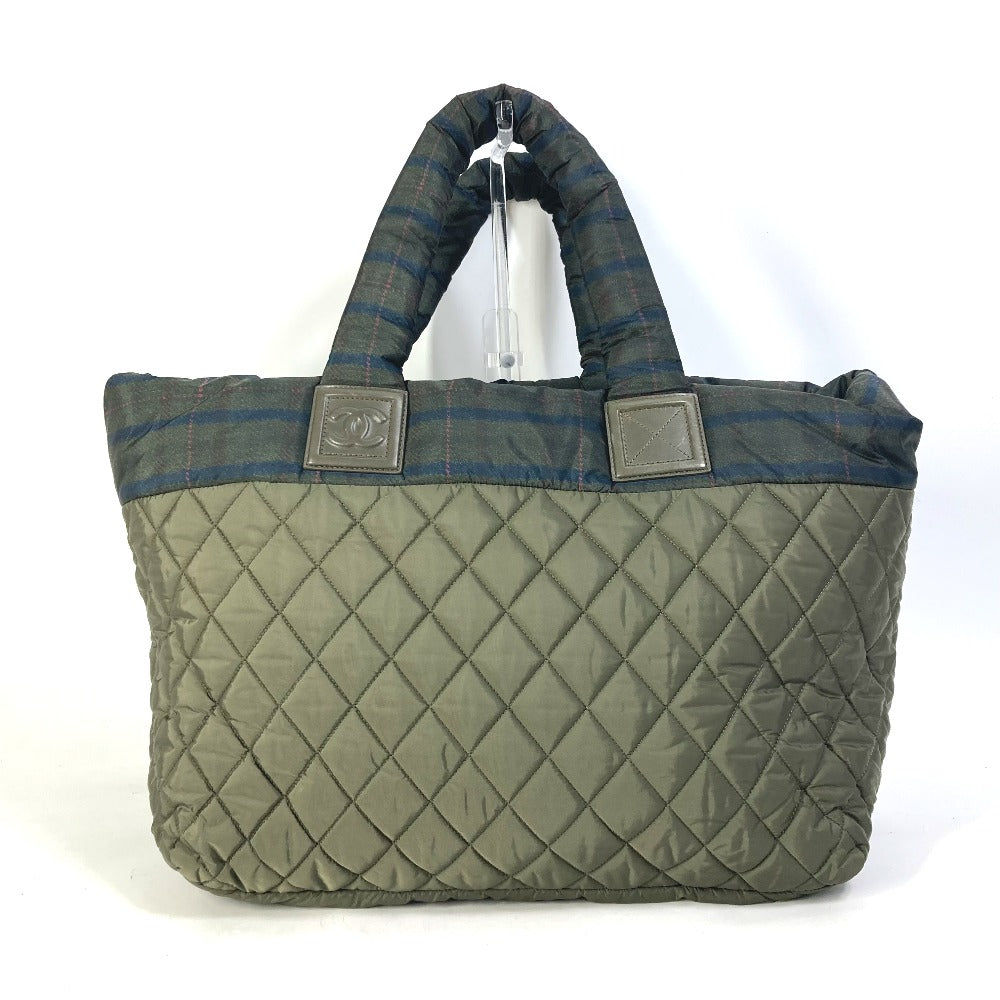 CHANEL Tote Bag A48611 Nylon khaki quilted shawl Cococoon Women