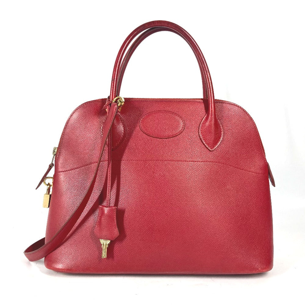 HERMES Handbag Courchevel Red 2WAY bag Shoulder Bag Bored 30