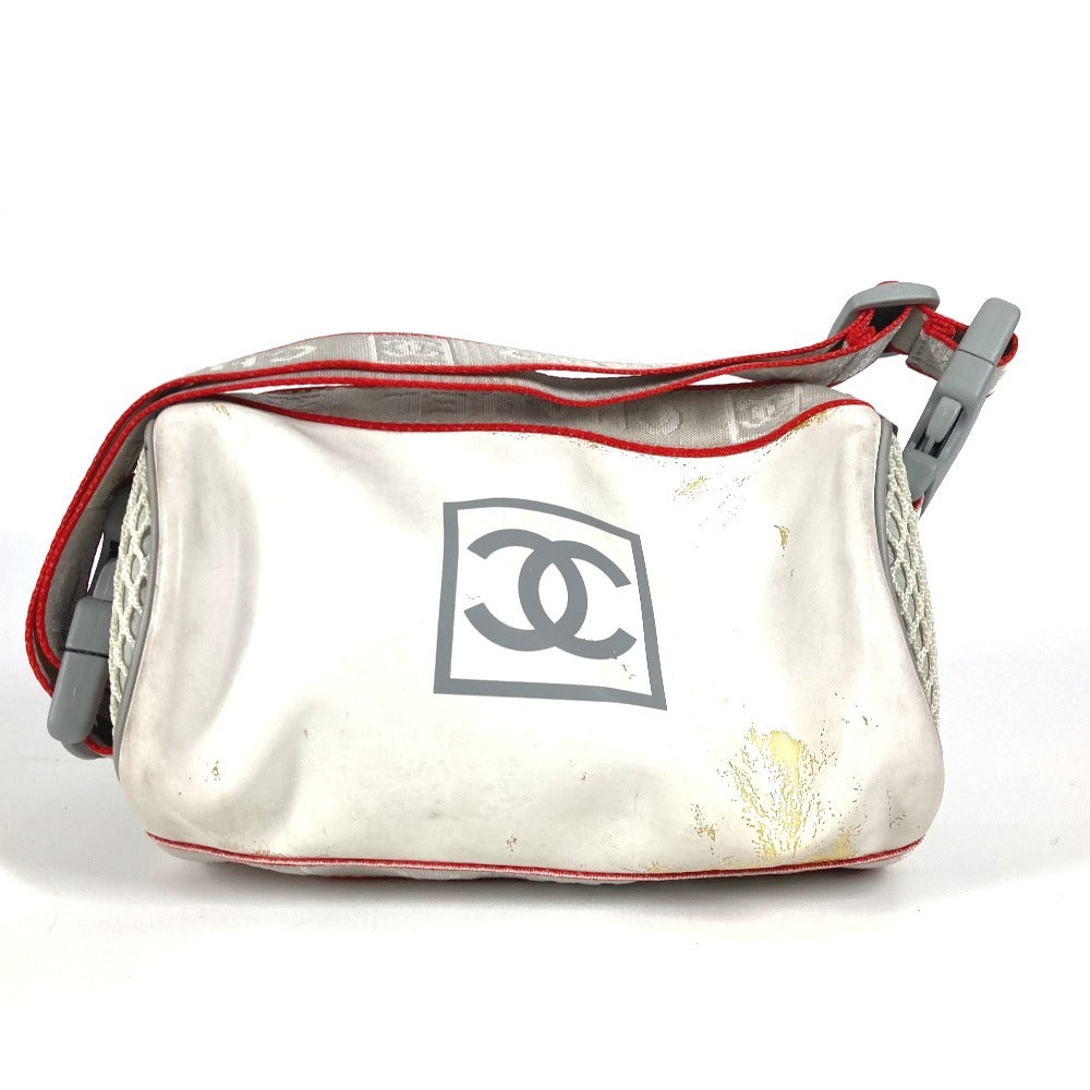 CHANEL Shoulder Bag Nylon white Sports logo mini Women