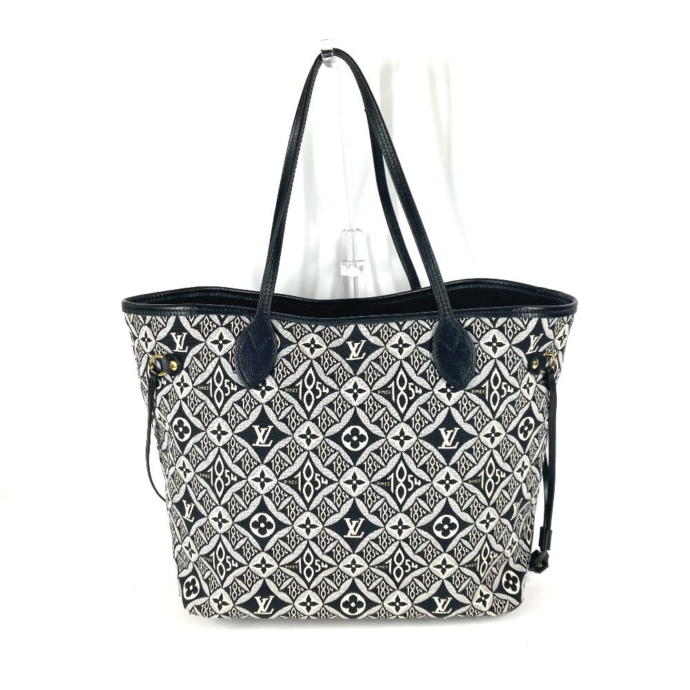 LOUIS VUITTON Shoulder Bag M57230 Jacquard, Leather black Monogram SINCE1854 Neverfull MM Women