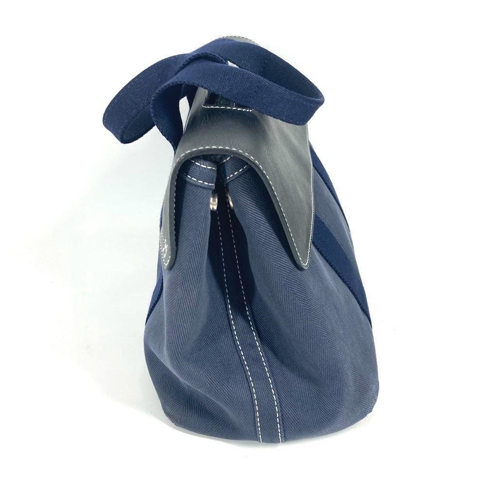 HERMES Handbag Leather / canvas Navy Valparaiso PM Valparaiso
