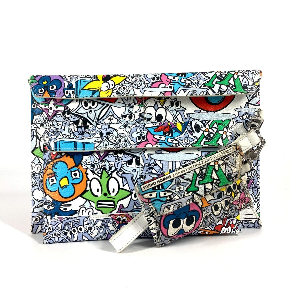 LOUIS VUITTON Clutch bag ï¼­82014 Leather / canvas multicolor monogram comic Trio Anvelope