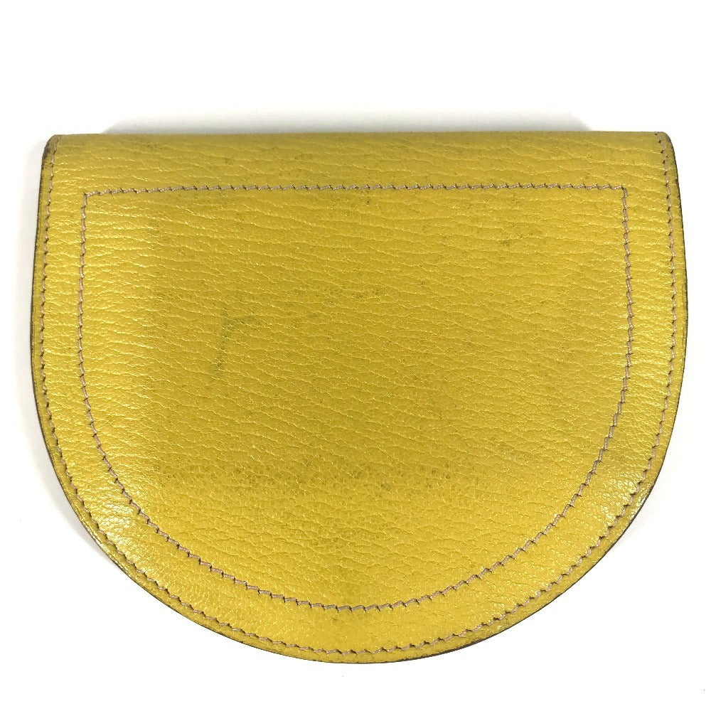 HERMES Coin case leather yellow In the Loop Compact