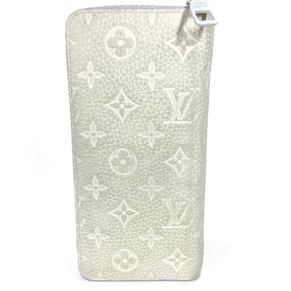 LOUIS VUITTON Long Wallet Purse M80337 Taurillon Clemence Maurice white LV friend Zippy Wallet Vertical