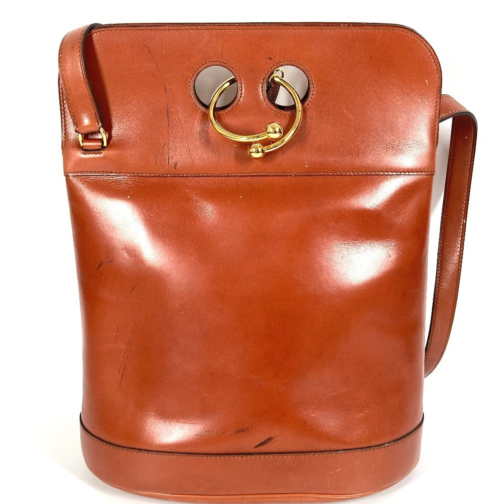 HERMES Shoulder Bag leather Brown vintage Alix