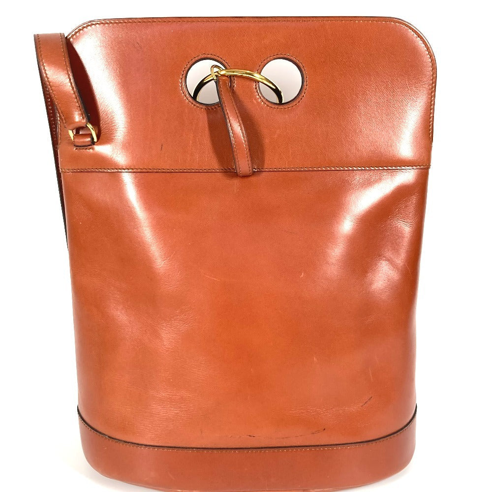 HERMES Shoulder Bag leather Brown vintage Alix