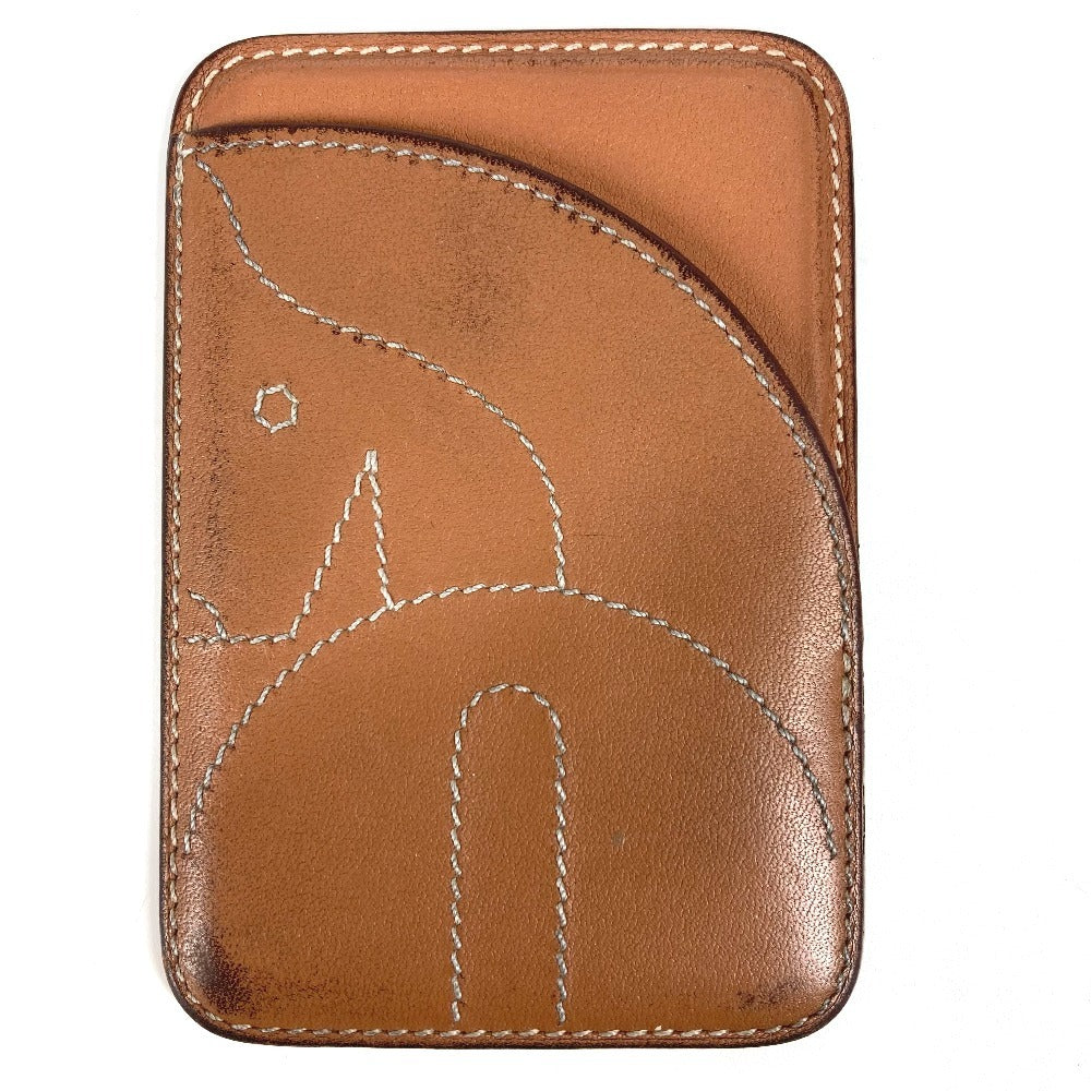 HERMES Card Case leather Brown MagSafe Eman Cheval MagSafe