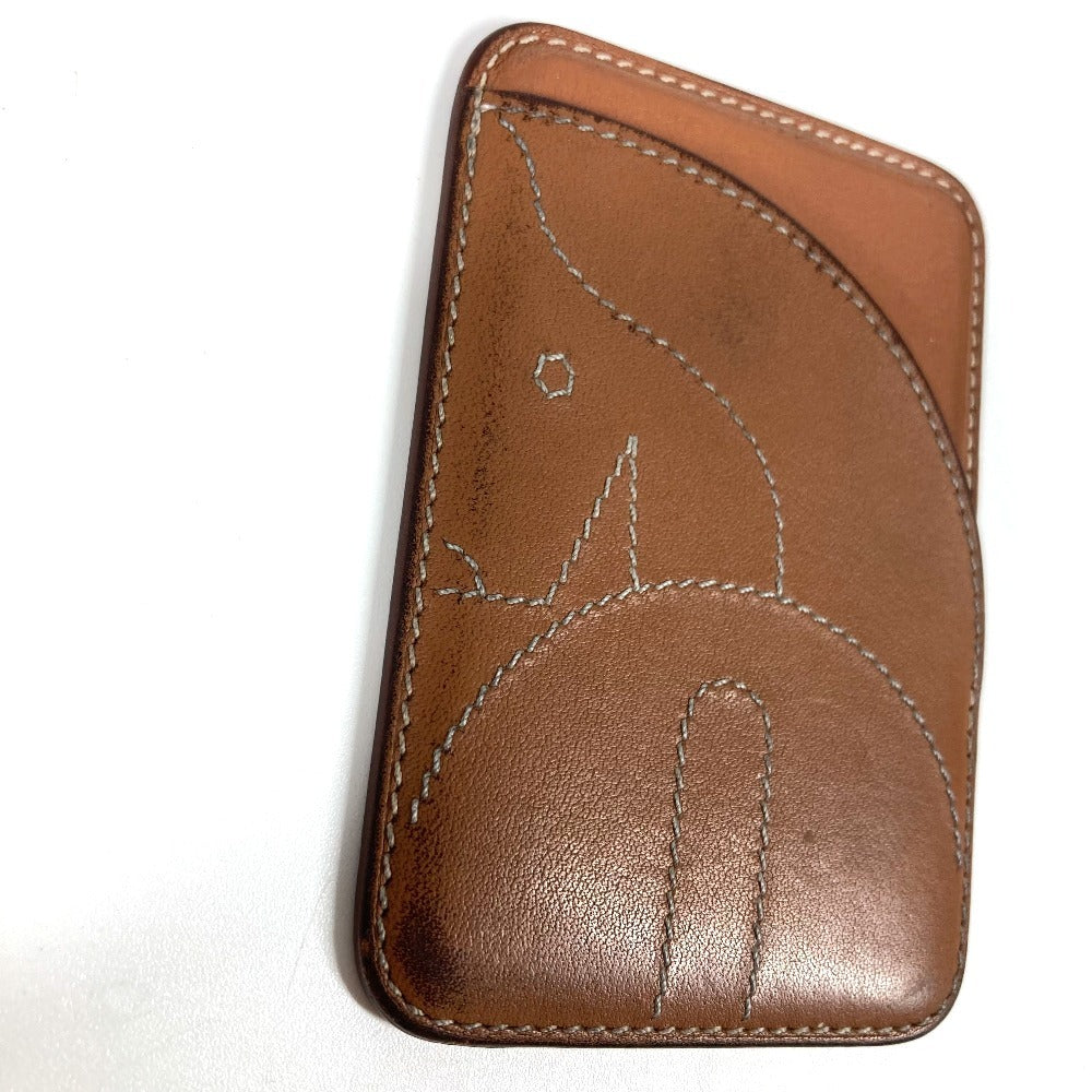 HERMES Card Case leather Brown MagSafe Eman Cheval MagSafe