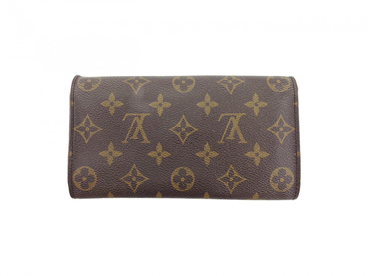 LOUIS VUITTON Long Wallet Purse Brown Pochette Porto MonÃ© Credit