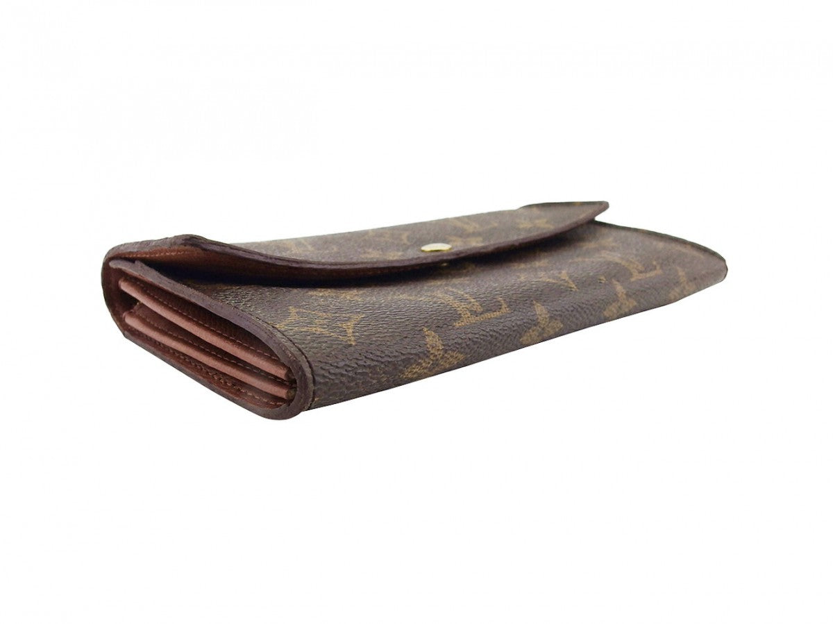 LOUIS VUITTON Long Wallet Purse Brown Pochette Porto MonÃ© Credit