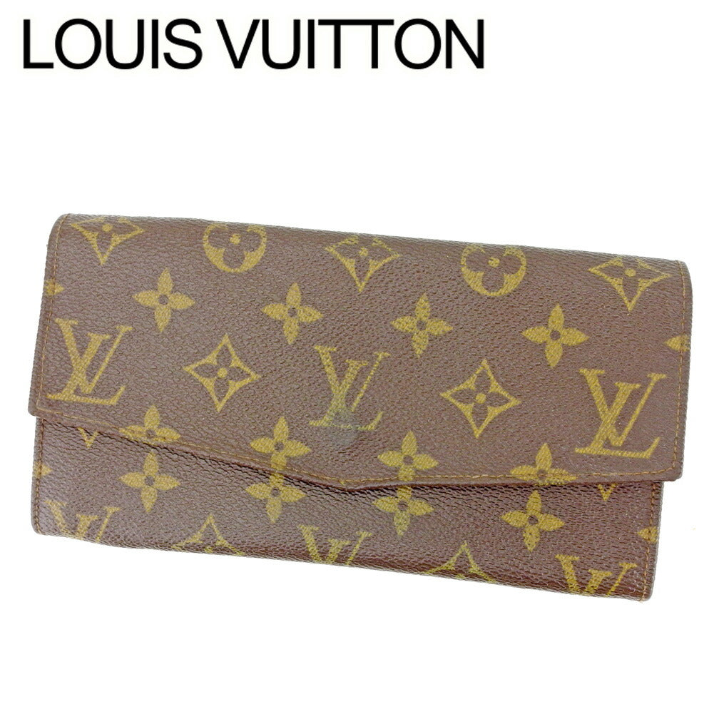 LOUIS VUITTON Long Wallet Purse M61724 Brown beige Pochette Porto MonÃÂ©credi