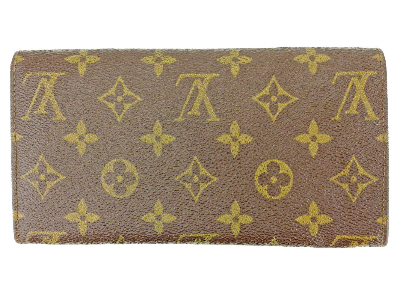 LOUIS VUITTON Long Wallet Purse M61724 Brown beige Pochette Porto MonÃÂ©credi