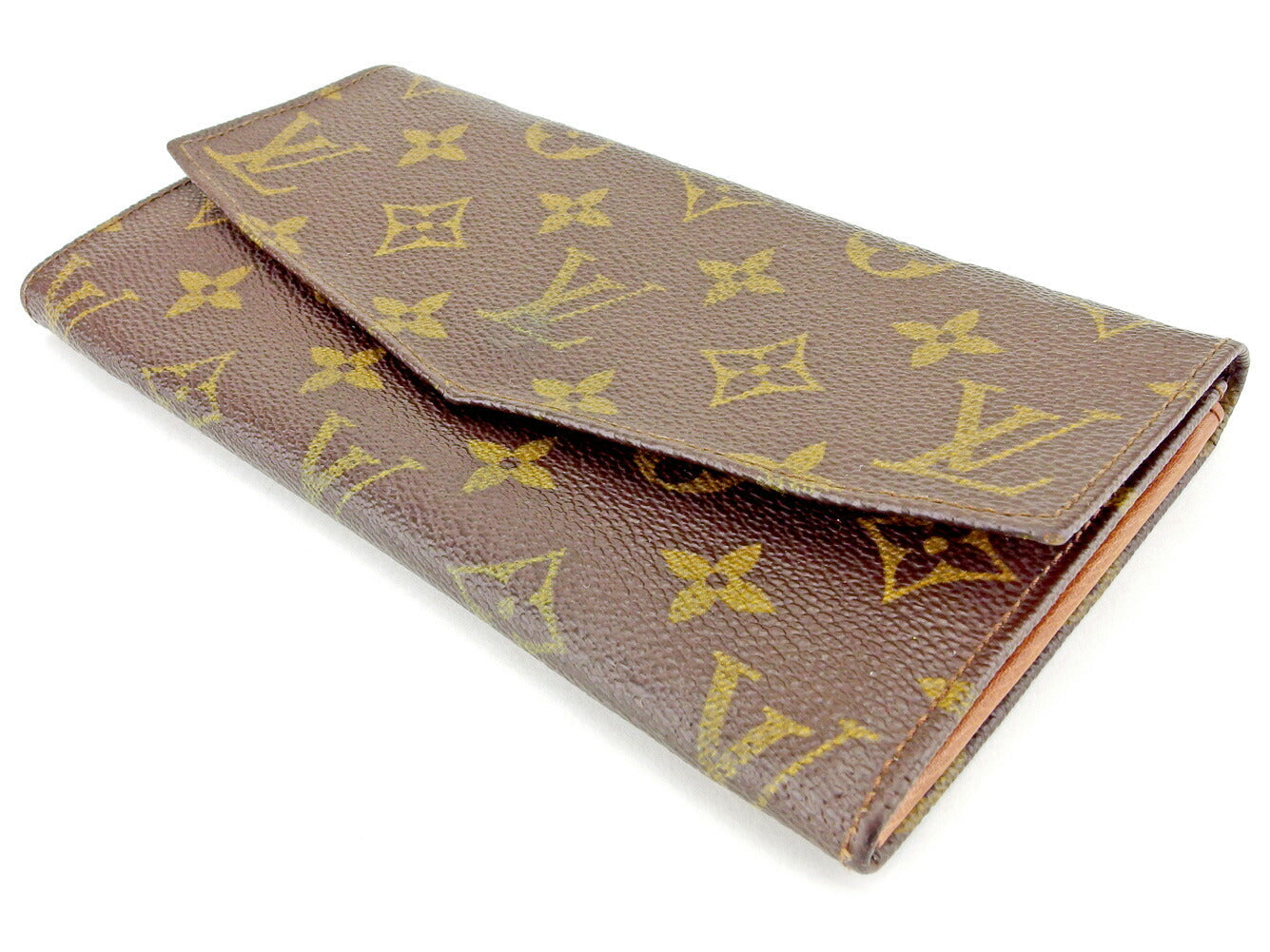 LOUIS VUITTON Long Wallet Purse M61724 Brown beige Pochette Porto MonÃÂ©credi
