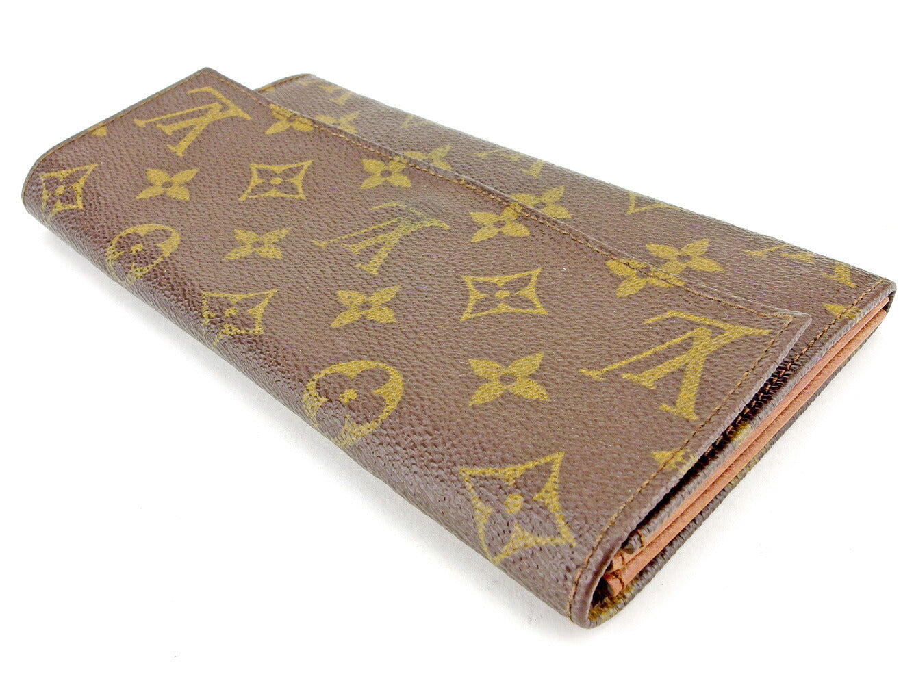 LOUIS VUITTON Long Wallet Purse M61724 Brown beige Pochette Porto MonÃÂ©credi