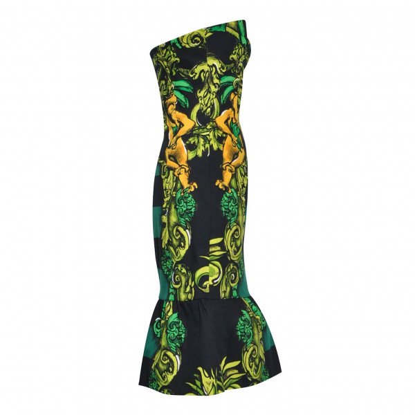 PRADA BAROQUE STRIPE STRAPLESS DRESS