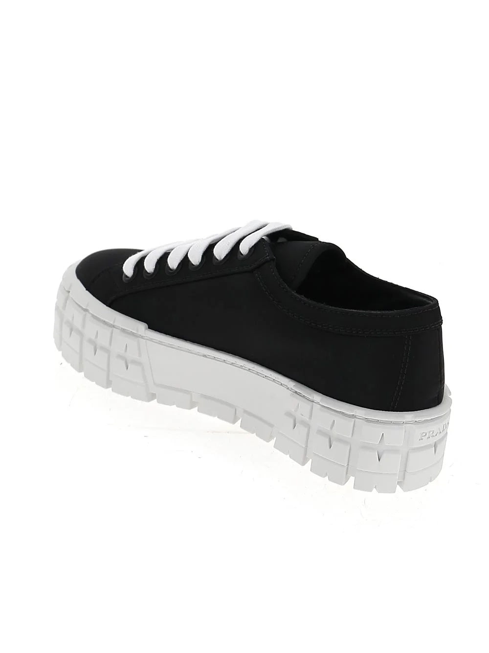 PRADA LOGO GABARDINE WHEEL PLATFORM SNEAKERS