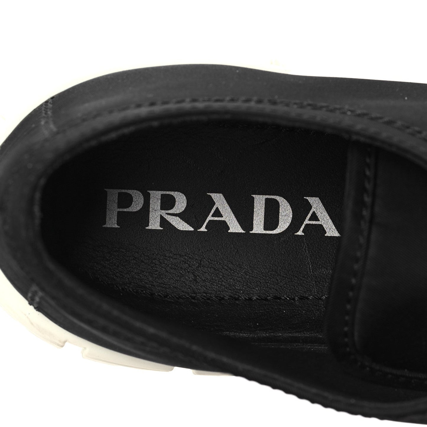 PRADA LOGO GABARDINE WHEEL PLATFORM SNEAKERS