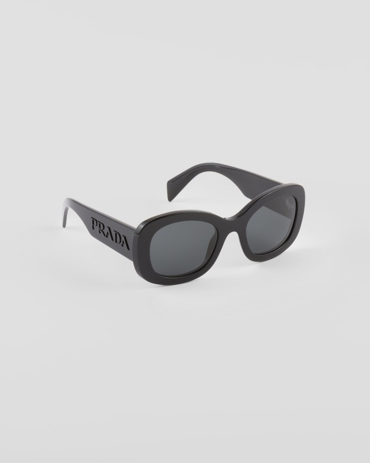 PRADA OVERSIZED LOGO ACETATE OVAL SUNGLASSES