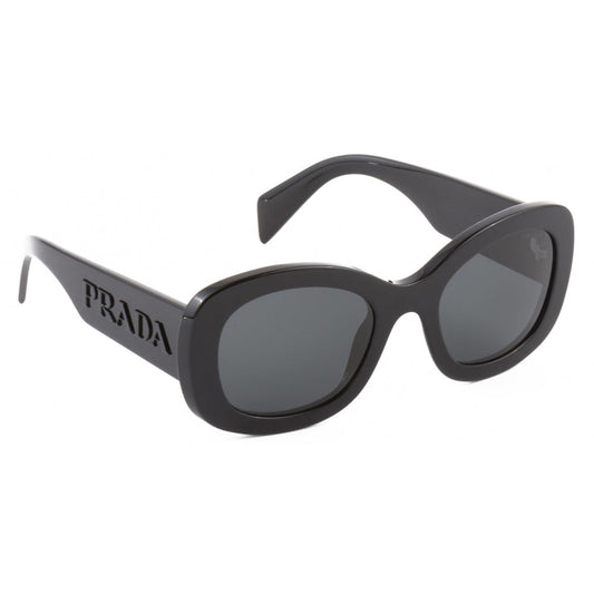 PRADA OVERSIZED LOGO ACETATE OVAL SUNGLASSES