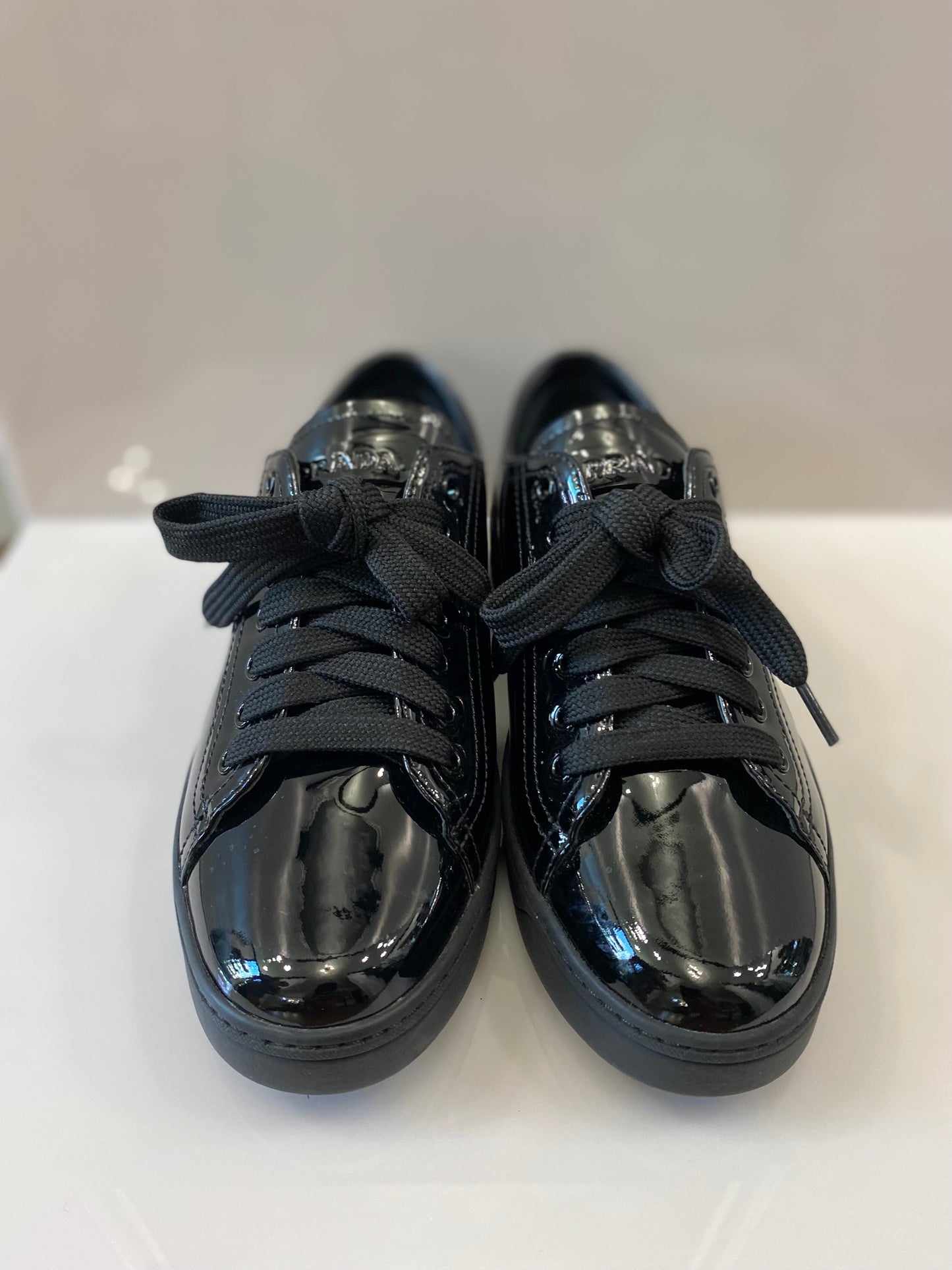 PRADA SHINY PATENT LEATHER SNEAKERS