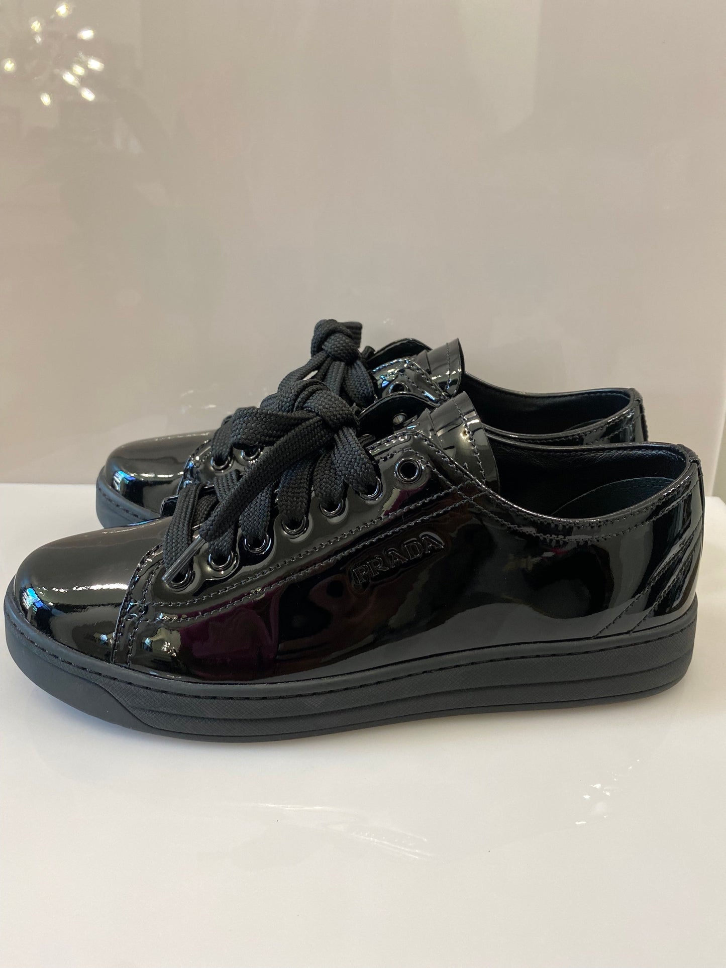 PRADA SHINY PATENT LEATHER SNEAKERS