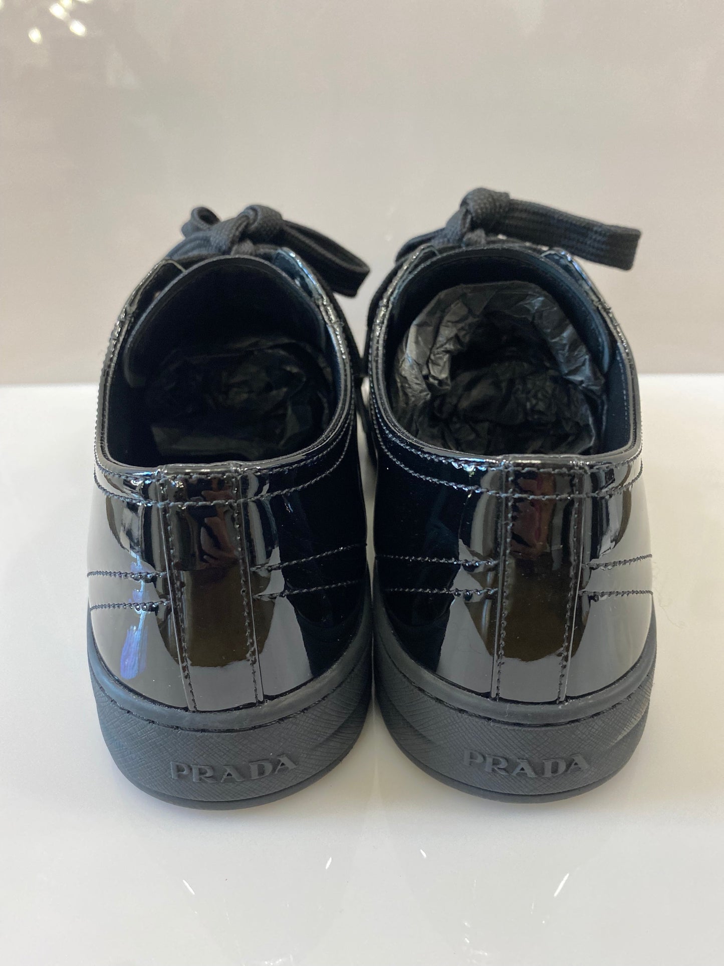 PRADA SHINY PATENT LEATHER SNEAKERS
