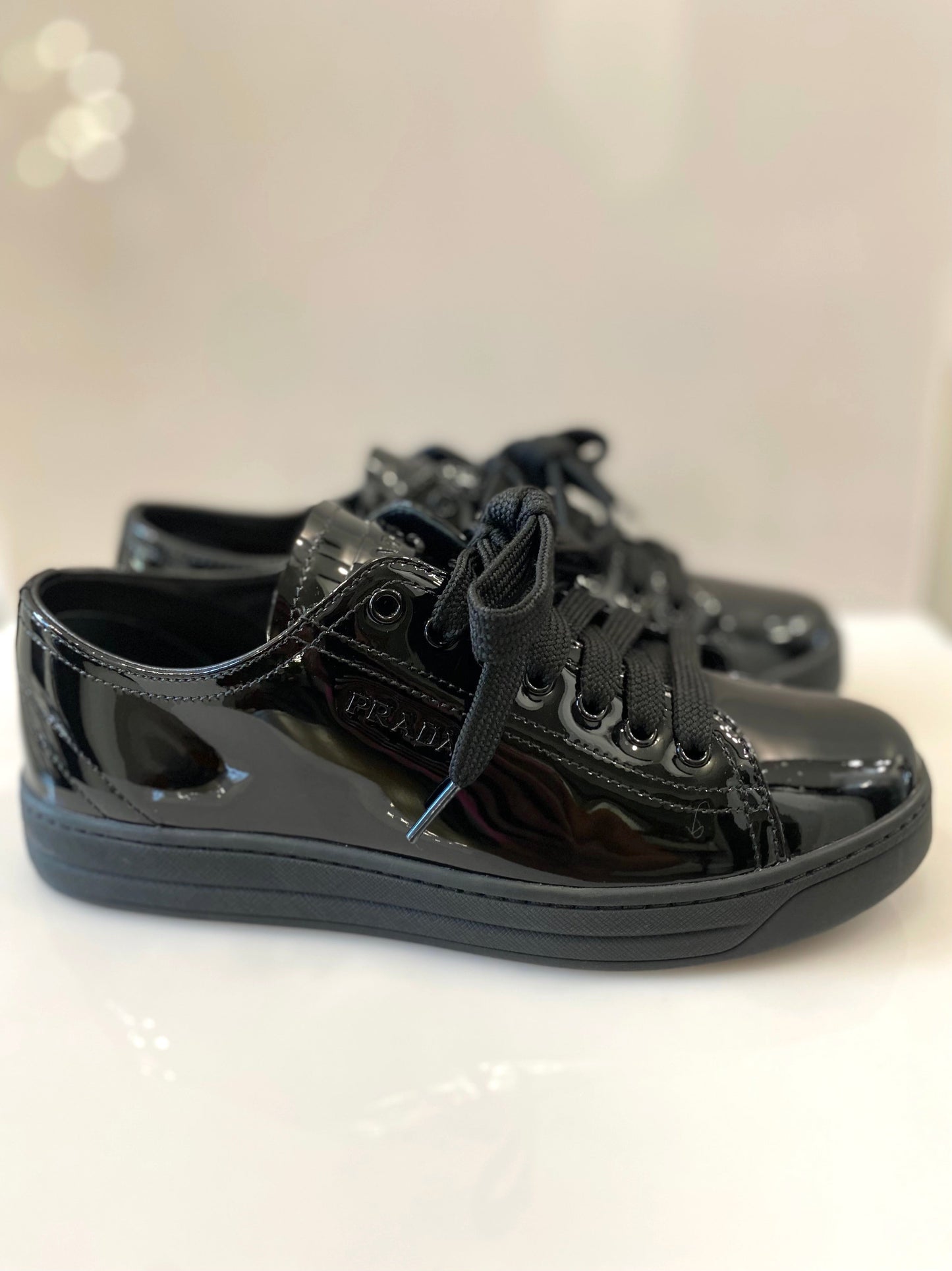 PRADA SHINY PATENT LEATHER SNEAKERS
