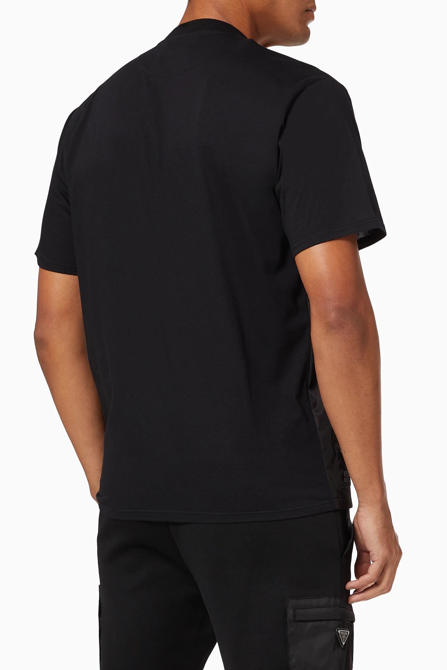PRADA RE-NYLON AND JERSEY MEN'S T-SHIRT