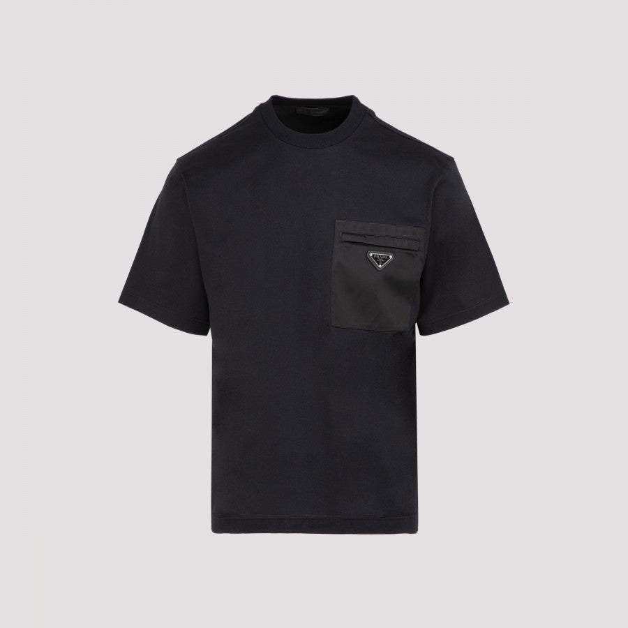 PRADA RE-NYLON AND JERSEY MEN'S T-SHIRT
