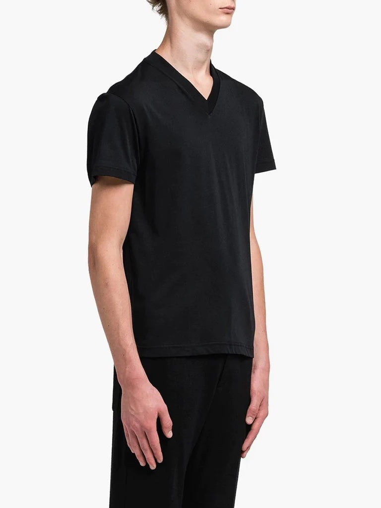 PRADA MEN'S V-NECK COTTON T-SHIRT