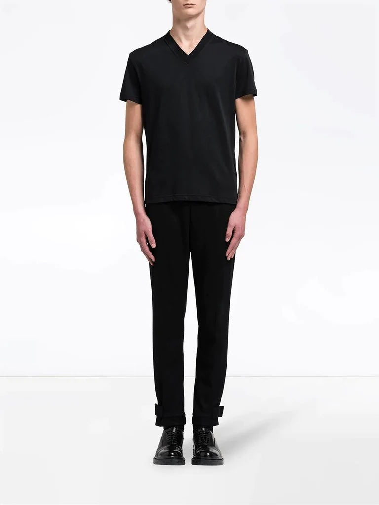 PRADA MEN'S V-NECK COTTON T-SHIRT