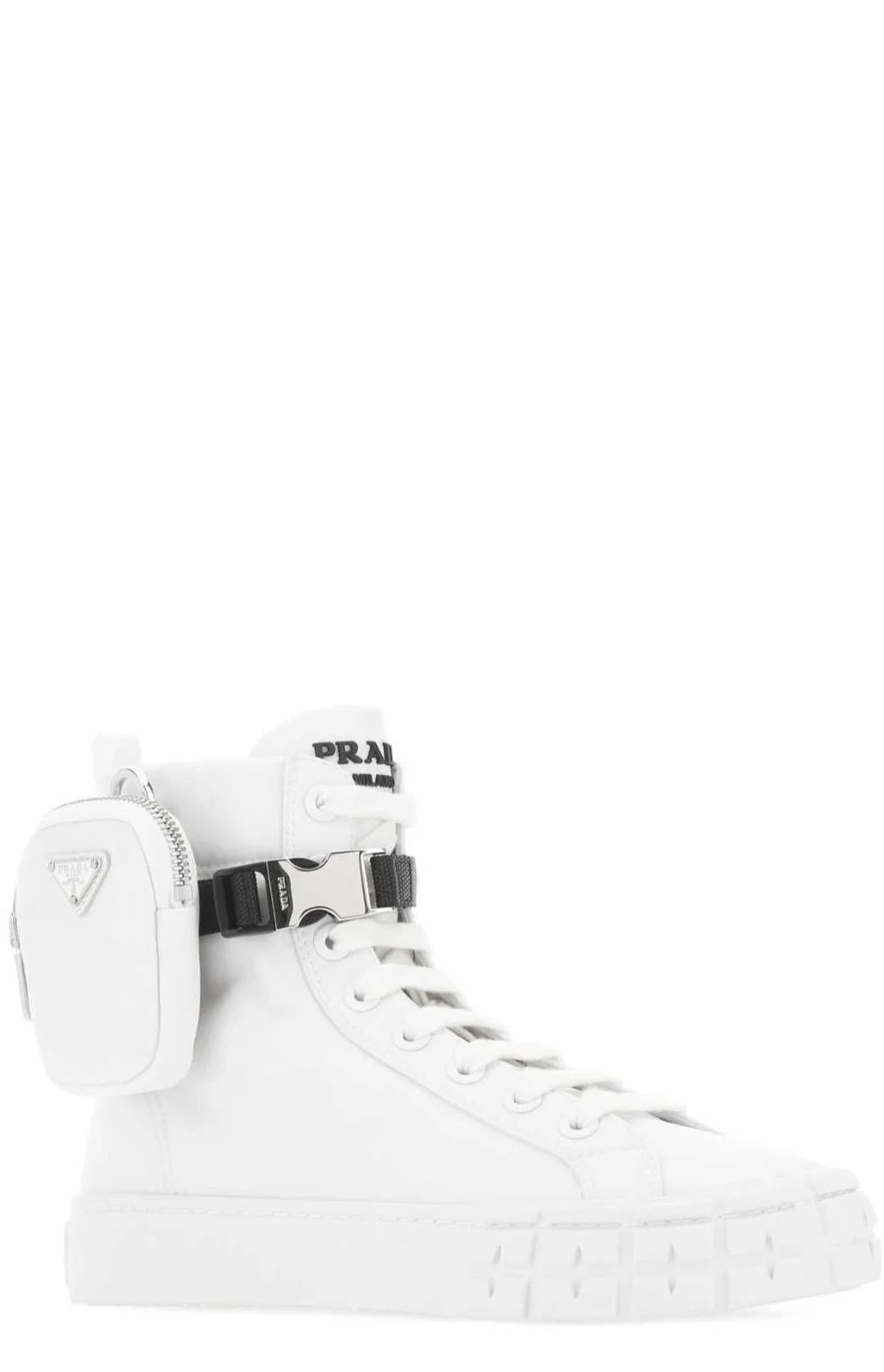 PRADA WHEEL NYLON ZIP POUCH HIGH TOP SNEAKERS