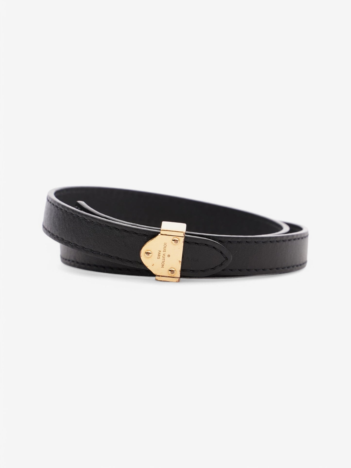 Louis Vuitton Wrap Bracelet Black Leather