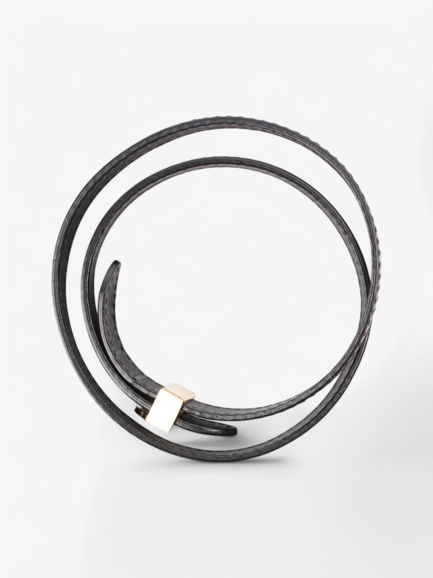 Louis Vuitton Wrap Bracelet Black Leather
