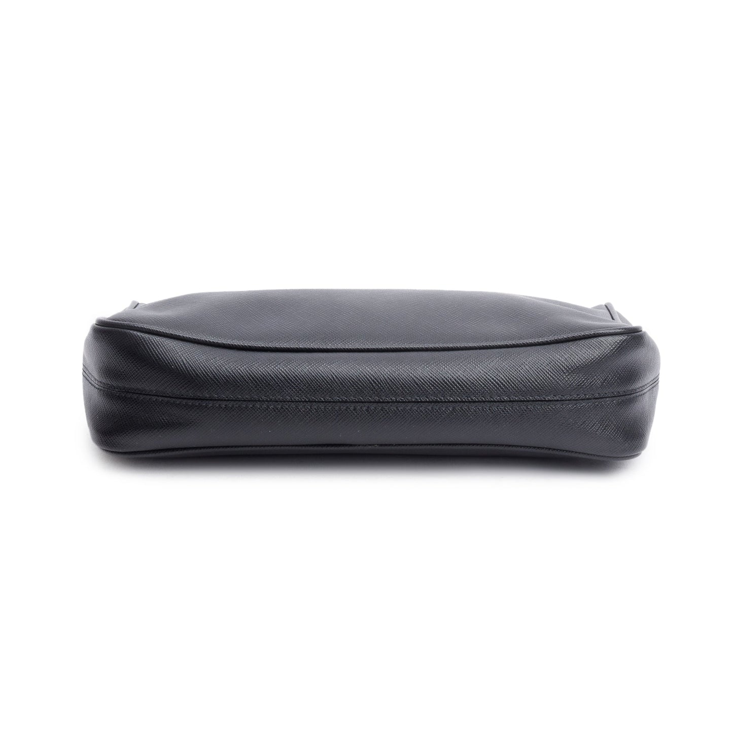 Prada 2020 Black Saffiano Travel Pocket Zippered Shoulder Bag