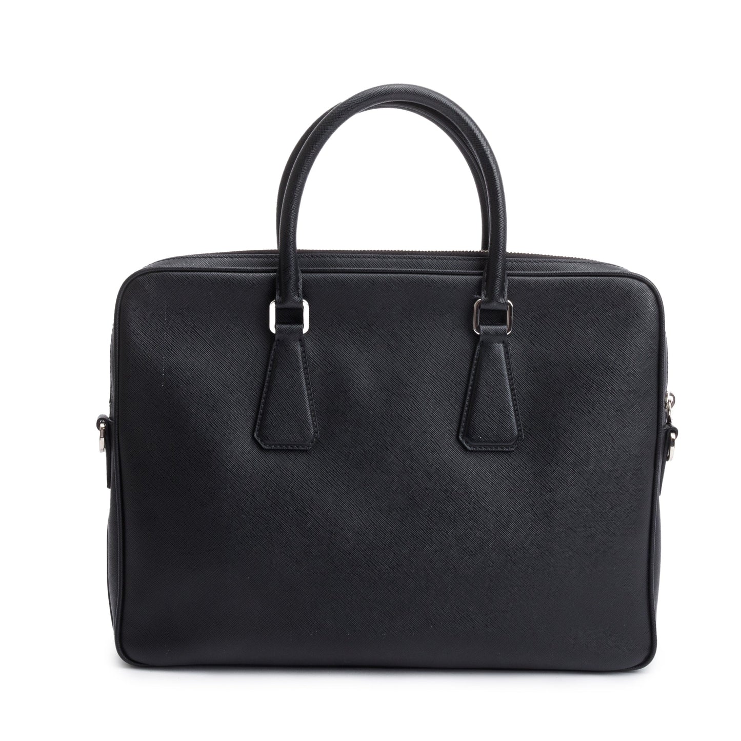 Prada 2021 Black Saffiano Travel Briefcase