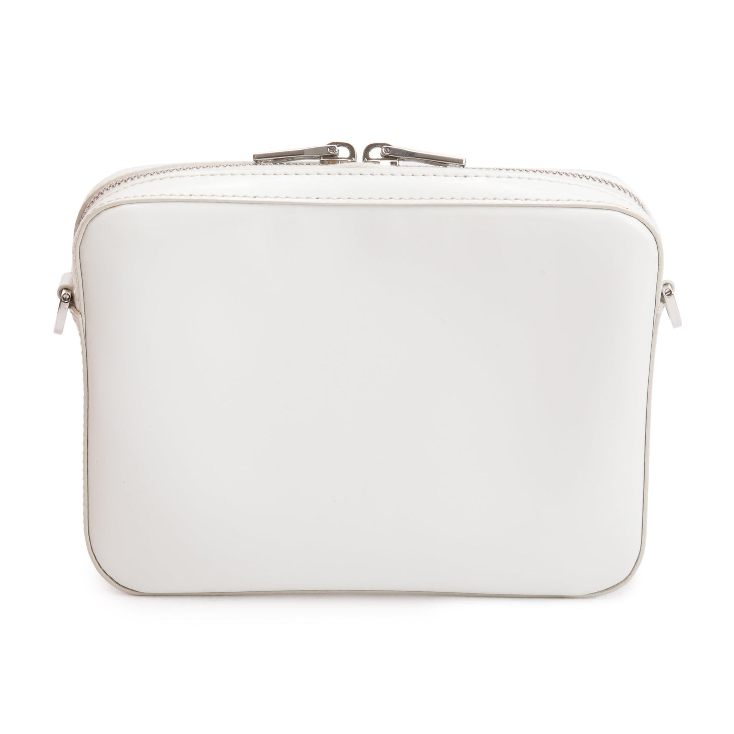 Prada 2021 White Spazzolato Leather Small Brique Crossbody Bag