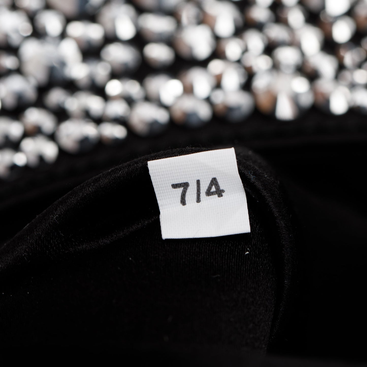 Prada 2022 Black Satin Crystal Cleo Shoulder Bag