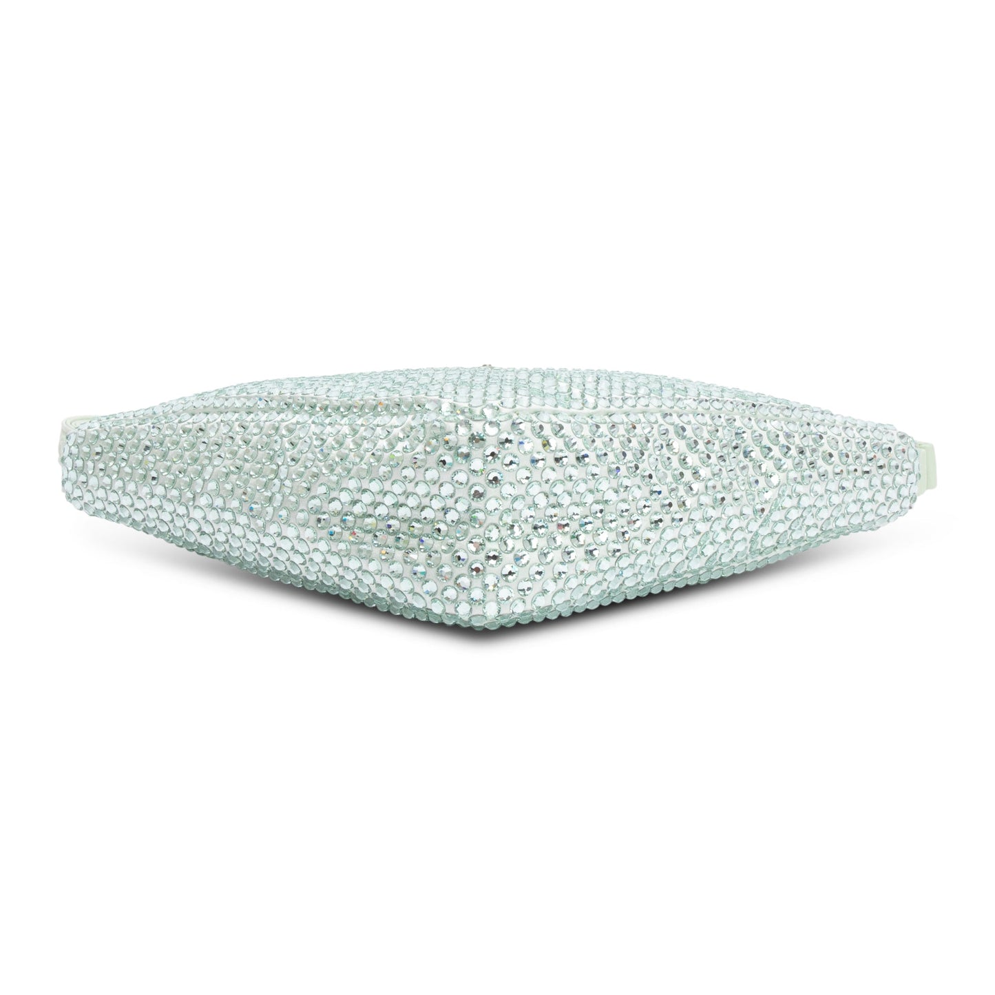 Prada 2022 Green Satin Crystal Enamel Triangle Bag
