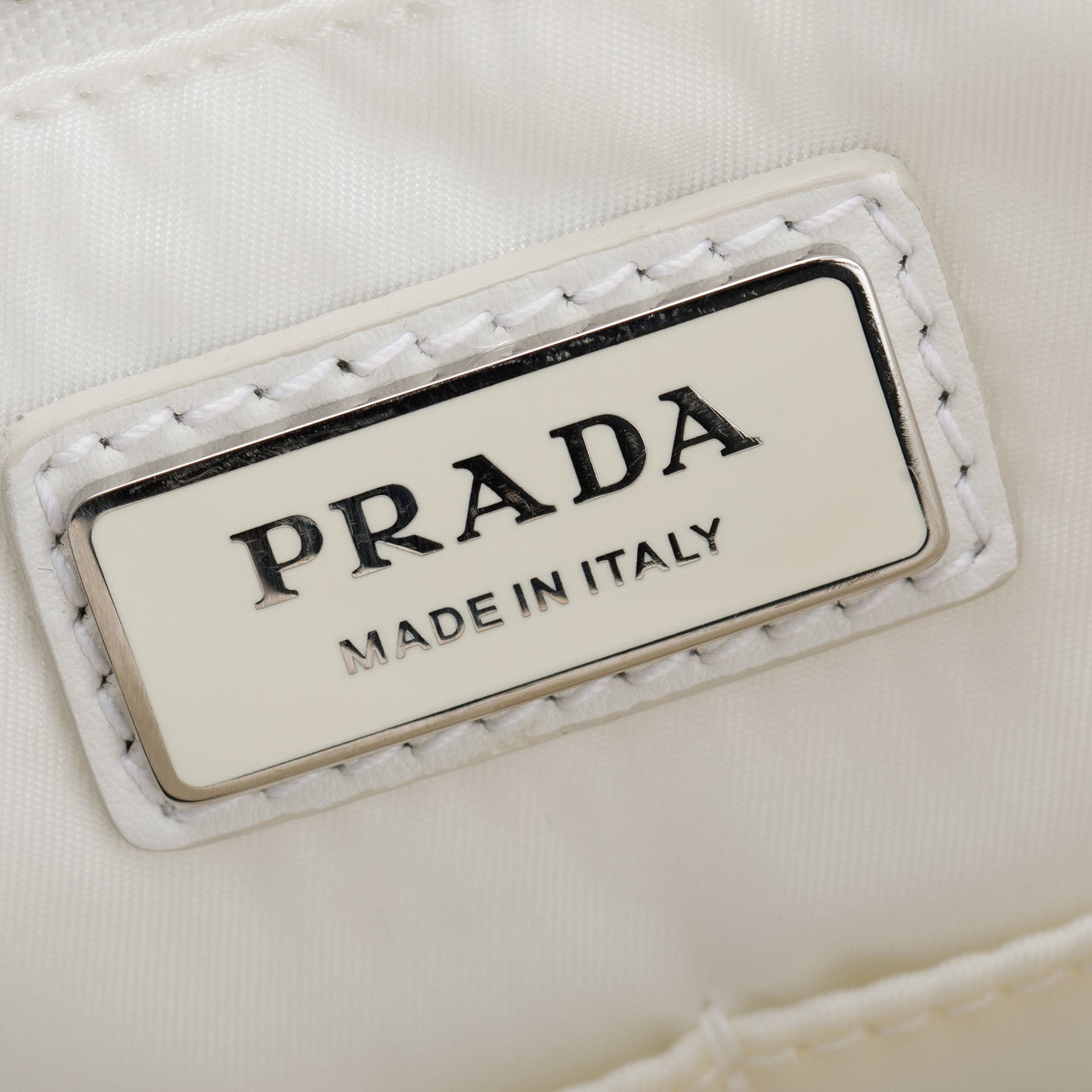 Prada 2022 White Re-Nylon Padded Nappa Tote